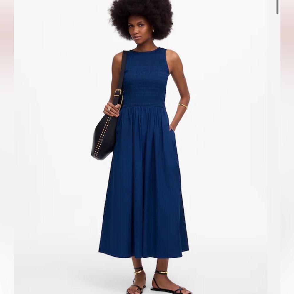Madewell Navy Blue Midi Dress